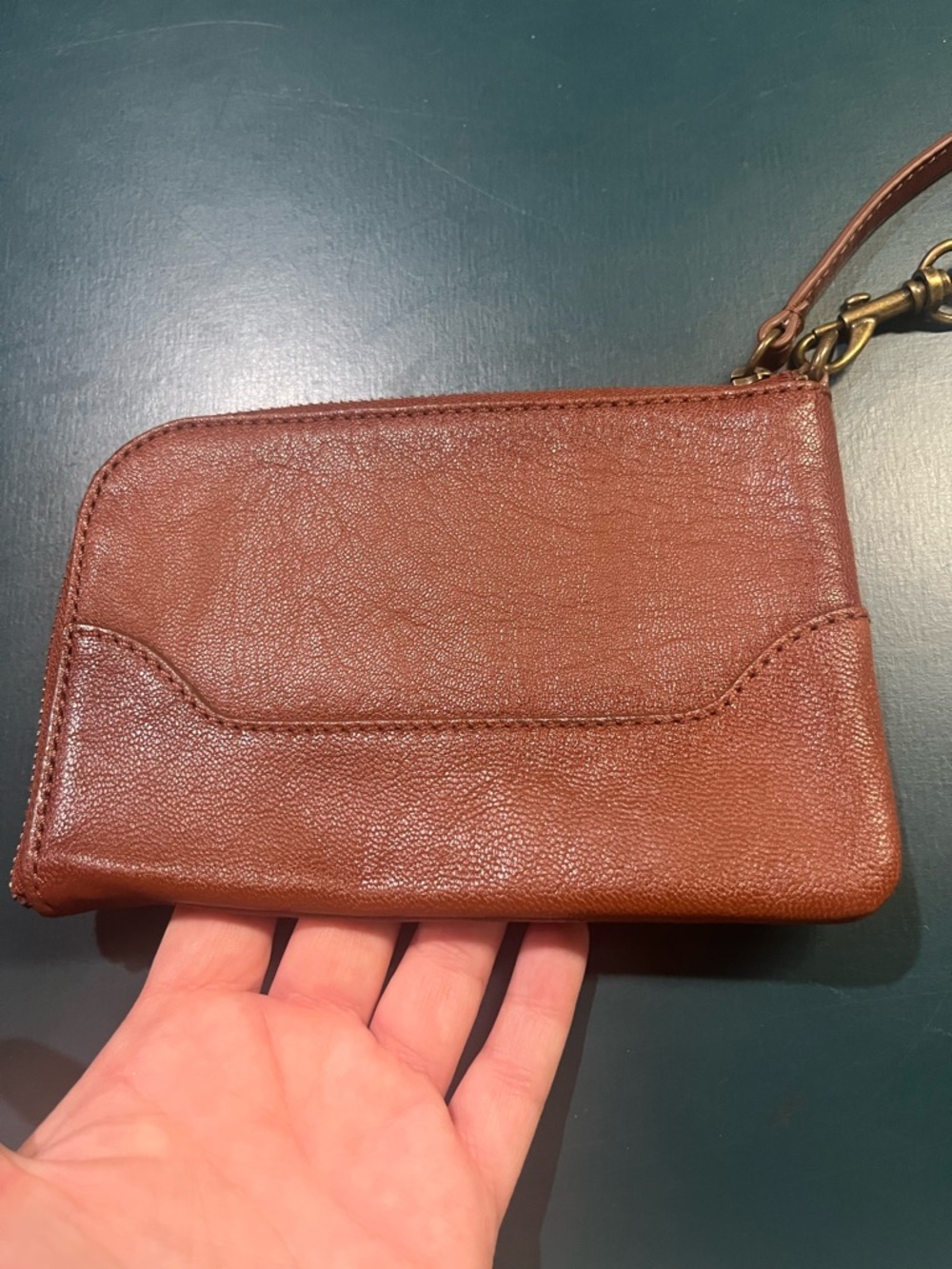 Frye Cognac Melissa Leather Wristlet - Picture 5 of 9